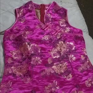 Fuchsia (Chinese) cheongsam style blouse